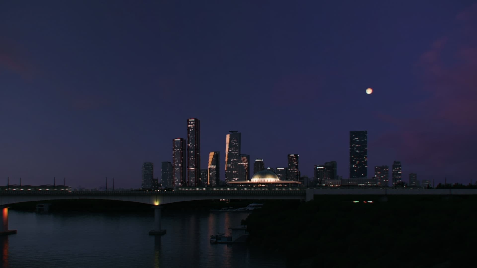 Seoul Nightscape Drone View